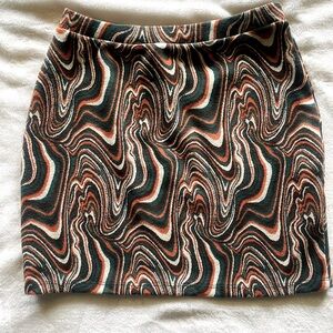 Zara Brown and Black Mini Pencil Skirt for Night Out
